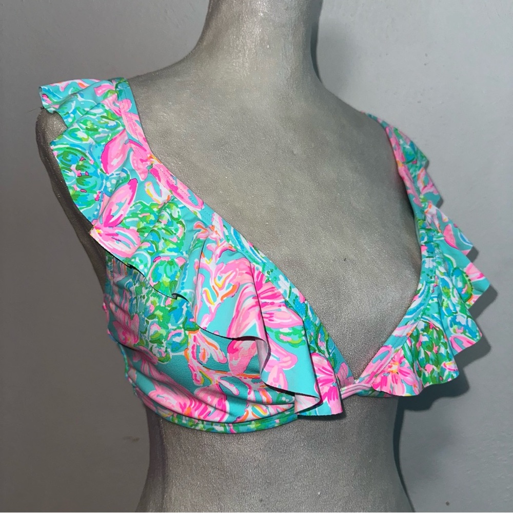 Lilly Pulitzer Surf Blue So Shellegant Suria Bikini Top - Picture 2 of 8